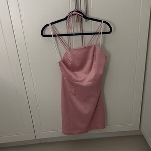 Elegant Pink Satin Dress